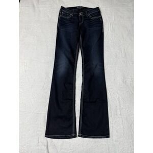 Silver Jeans Womens 29x34 Blue Suki Mid Rise Slim Boot Bootcut Dark Wash
